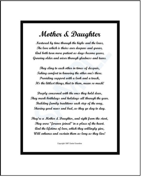 famous poems about mother daughter relationships